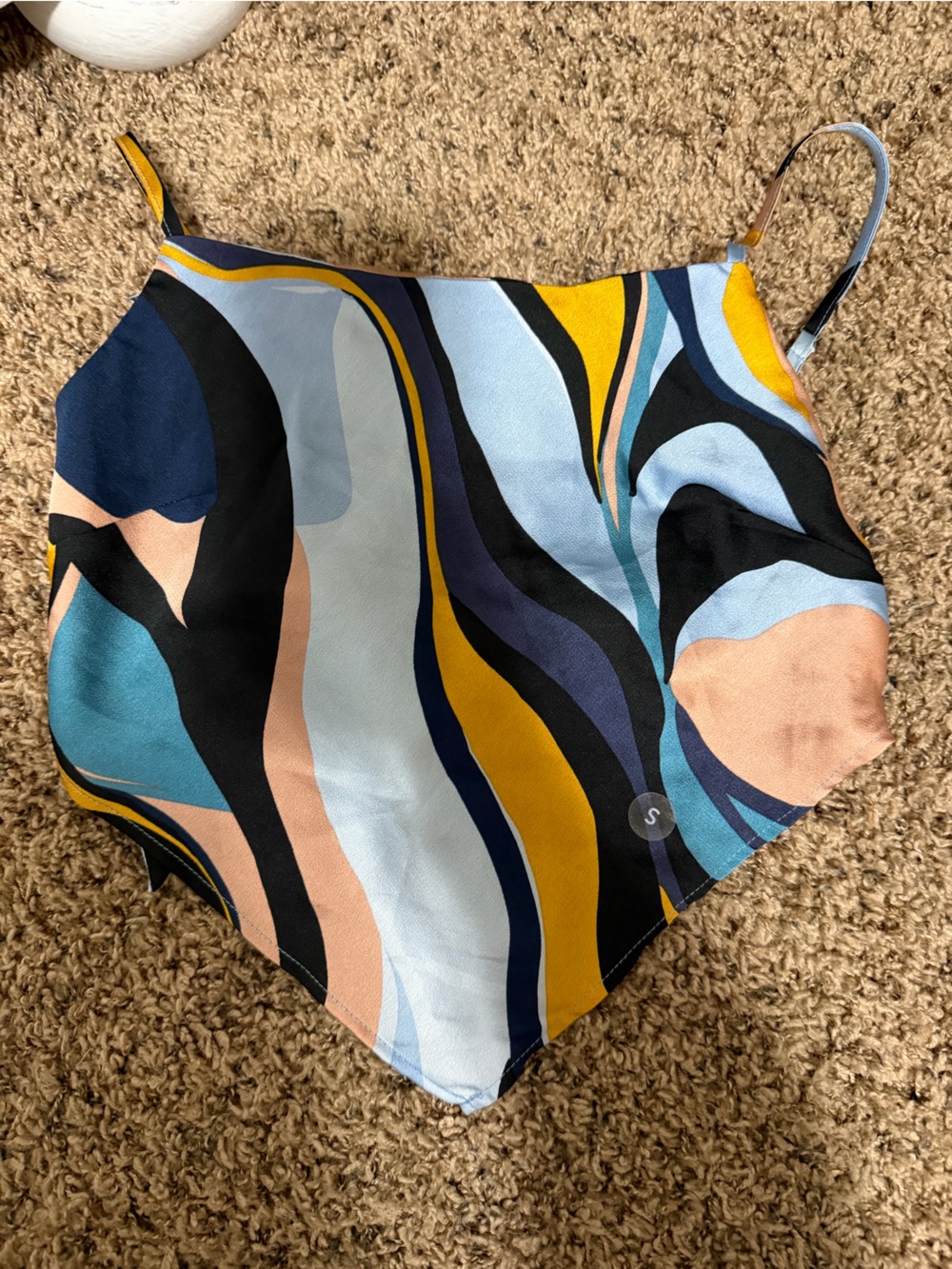 Pacsun Multicolor Wave-Print Tie Back Tank Top (never worn)